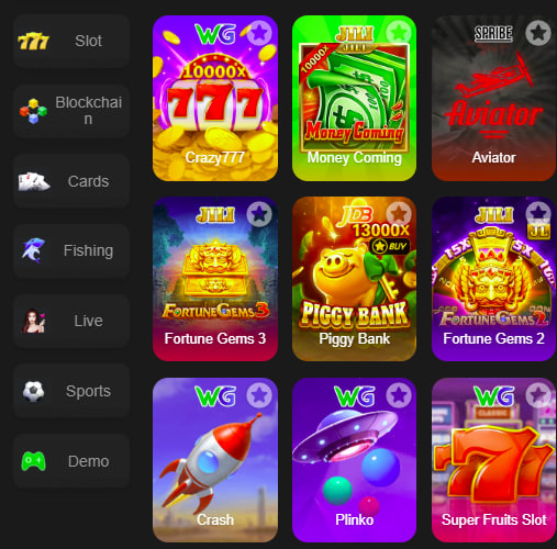 Main screen of PKZ Casino game page for PK players - 4